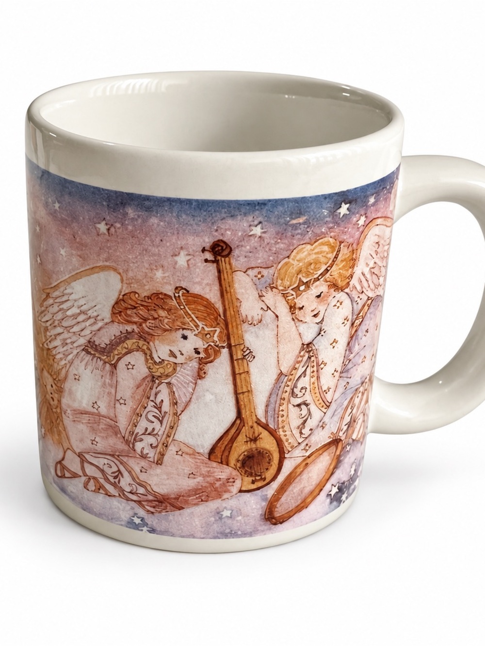 Musical Angel Mug With Pretty Illustration of Angels And Instruments Vintage